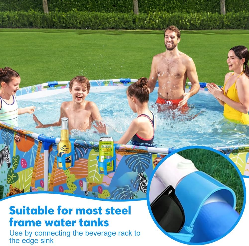 4 Stück Getränkehalter Poolrand, Pool Becherhalter Wasserbecher-Hängehalter Getränke Halterung Pools