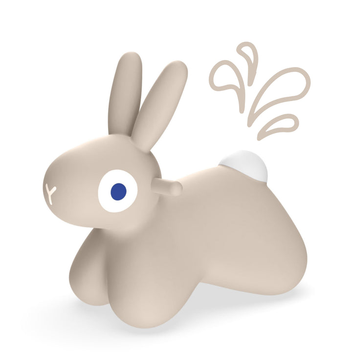 Quut Hoppi Bunny Hüpftier ab 18 Monaten – Aufblasbares Reittier für Kinder, Inkl. Pumpe – Hüpfspielz