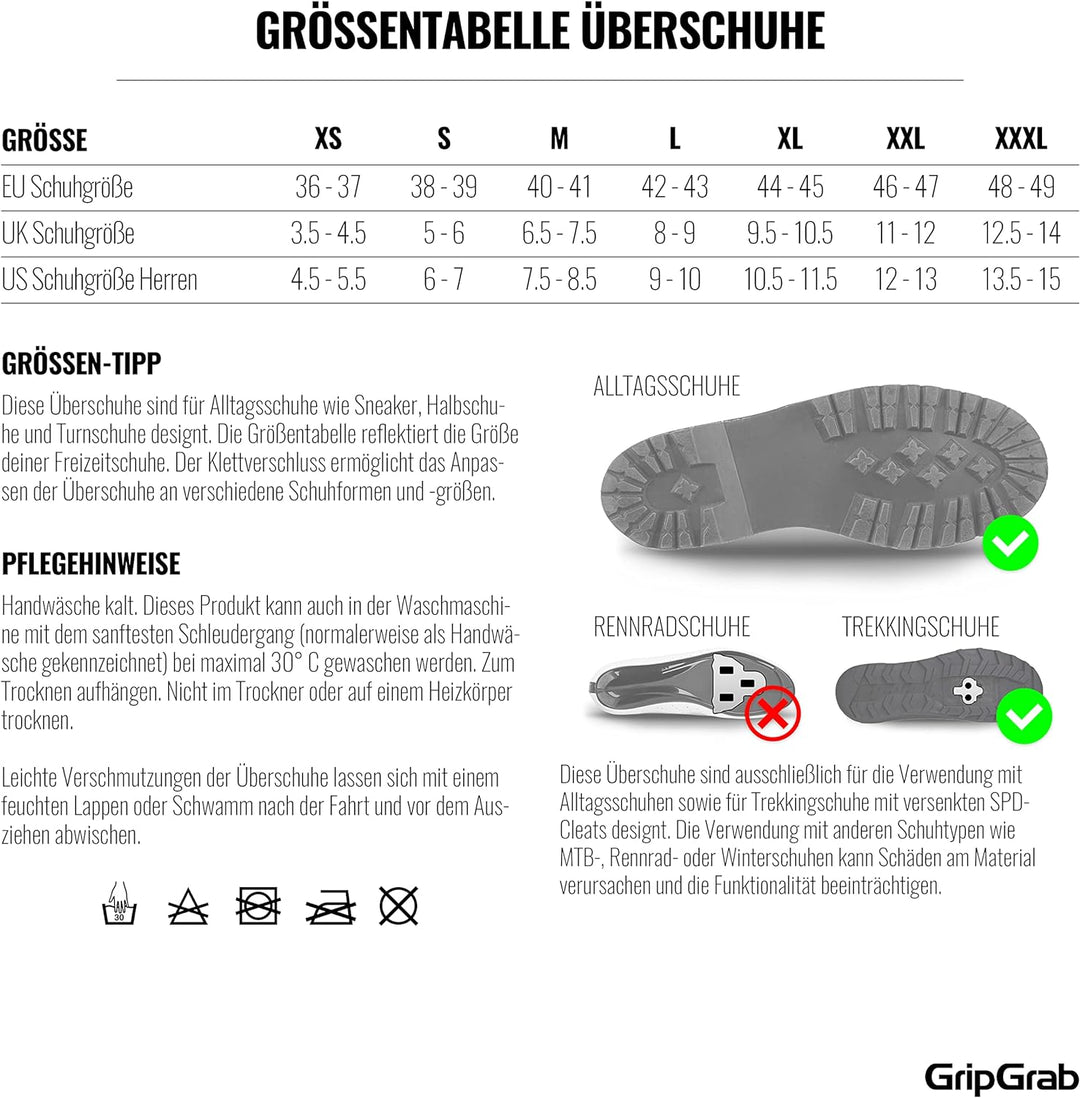 GripGrab Dryfoot 2nd Edition Überschuhe Fahrrad Wasserdicht Regenschutz Alltagsschuhe Regen Überzieh