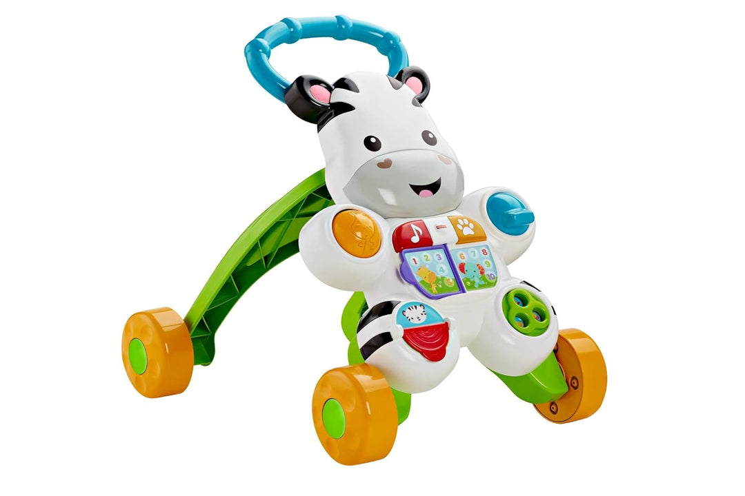 Fisher-Price Lern mit mir - Zebra Lauflernwagen, musikalisches Aktivitäts- und Gehspielzeug mit Lern