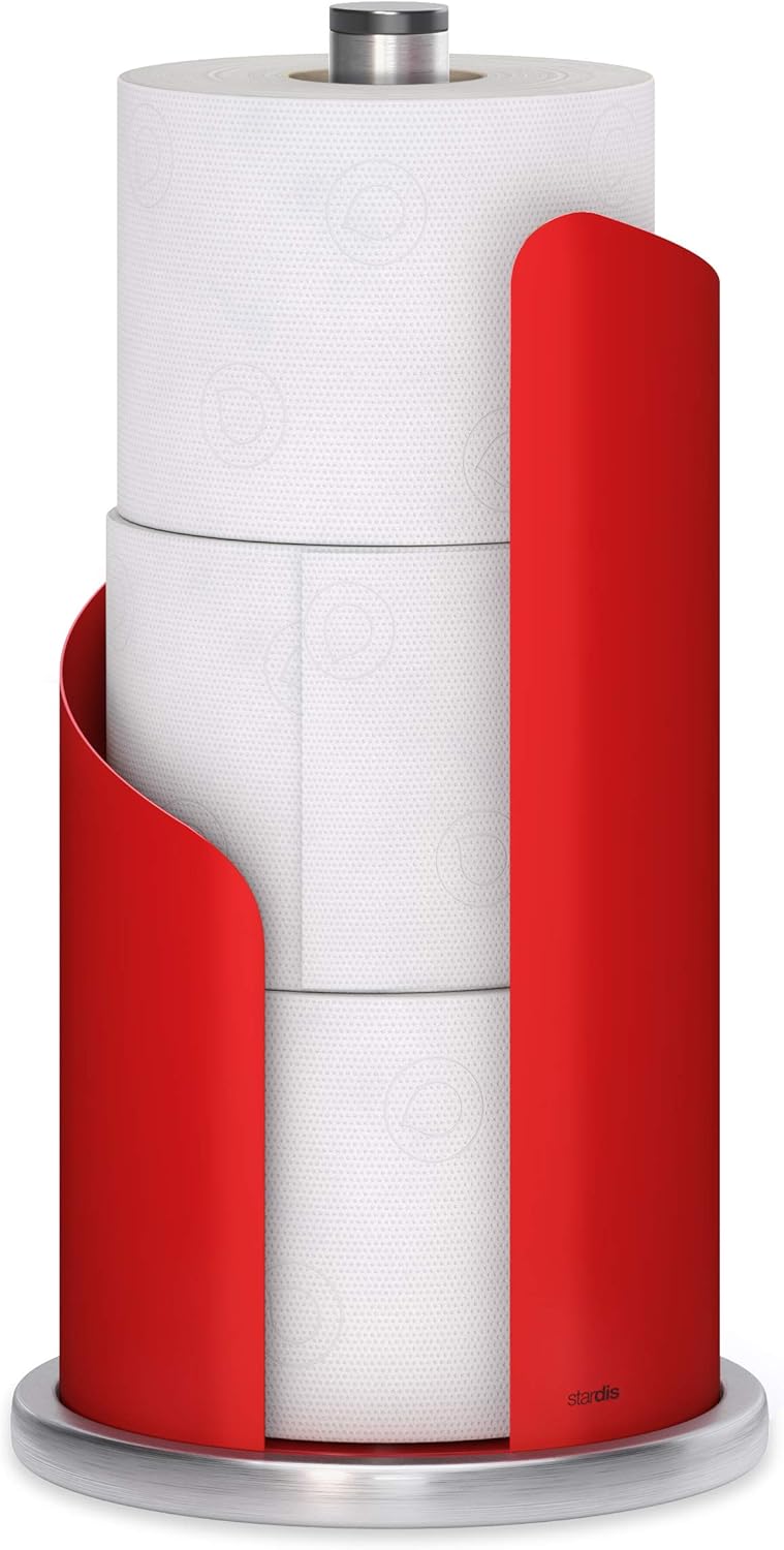 Design Küchenrollenhalter Edelstahl matt H 30 Ø15 cm Rollenhalter Papierrollenhalter für Küchenrolle