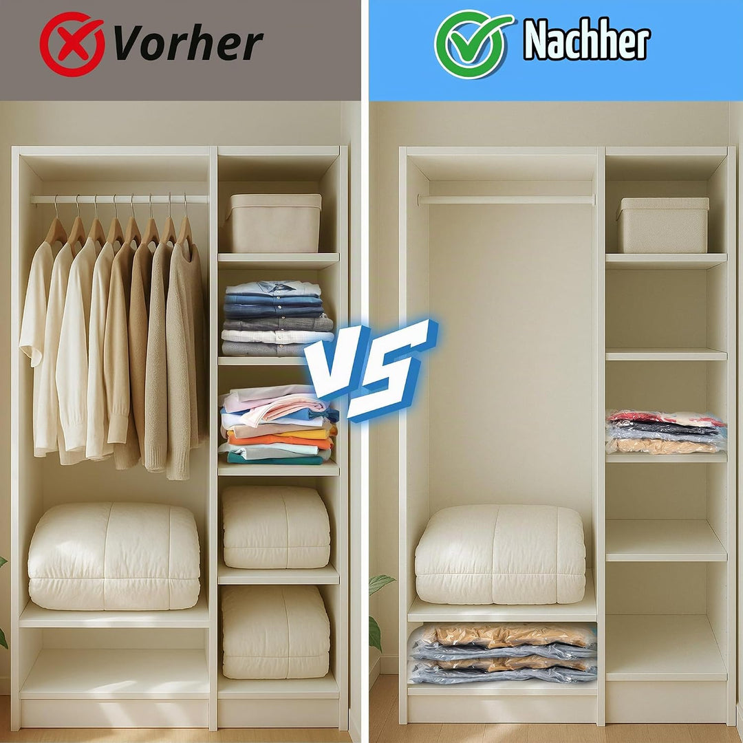 Vakuumbeutel für Kleidung Bettdecken, 16 Stück Vakuumierbeutel (4 * 100x80cm+4 * 80x60cm+4 * 60x40cm