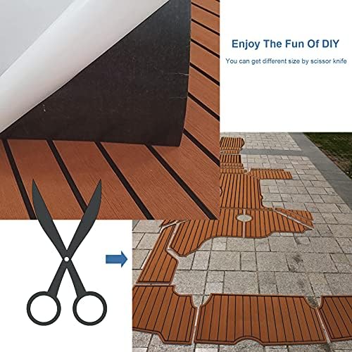 Bootsbodenmatte, Eva Teak Decking Pad, rutschfeste Eva Teak Decking Sheet Bootsboden Passend für Yac