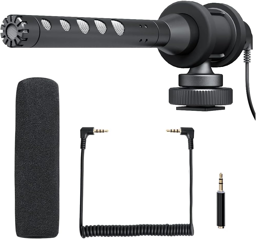 Prosound On Camera Microphone, Shotgun Condenser Mic with 3.5mm Jack & Cold Shoe Mount