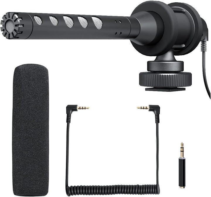 Prosound On Camera Microphone, Shotgun Condenser Mic with 3.5mm Jack & Cold Shoe Mount