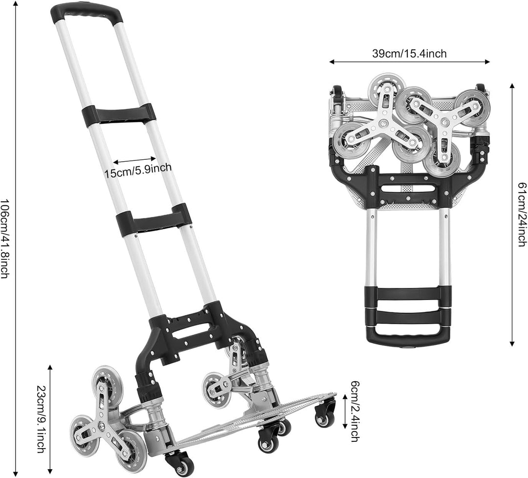 Aluminium Einkaufstrolley Treppensteiger, Klappbar Hackenporsche, Höhenverstellbar Trolly, Einkaufsw