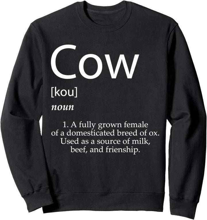 Kuh-Definition-Moo Rinder-Ochse für Kuhbauern, Kuhmilch Sweatshirt