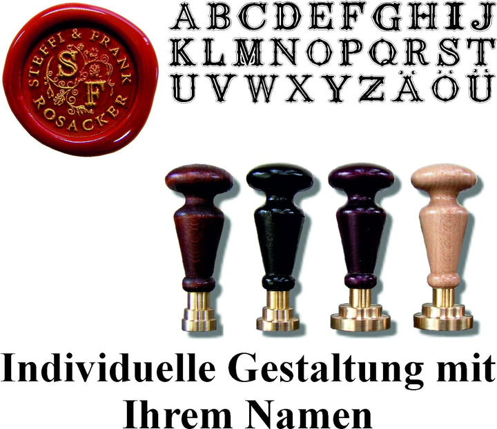 Siegel Stempel Petschaft Illuminata Rundgravur mit Initialen 9,5 cm