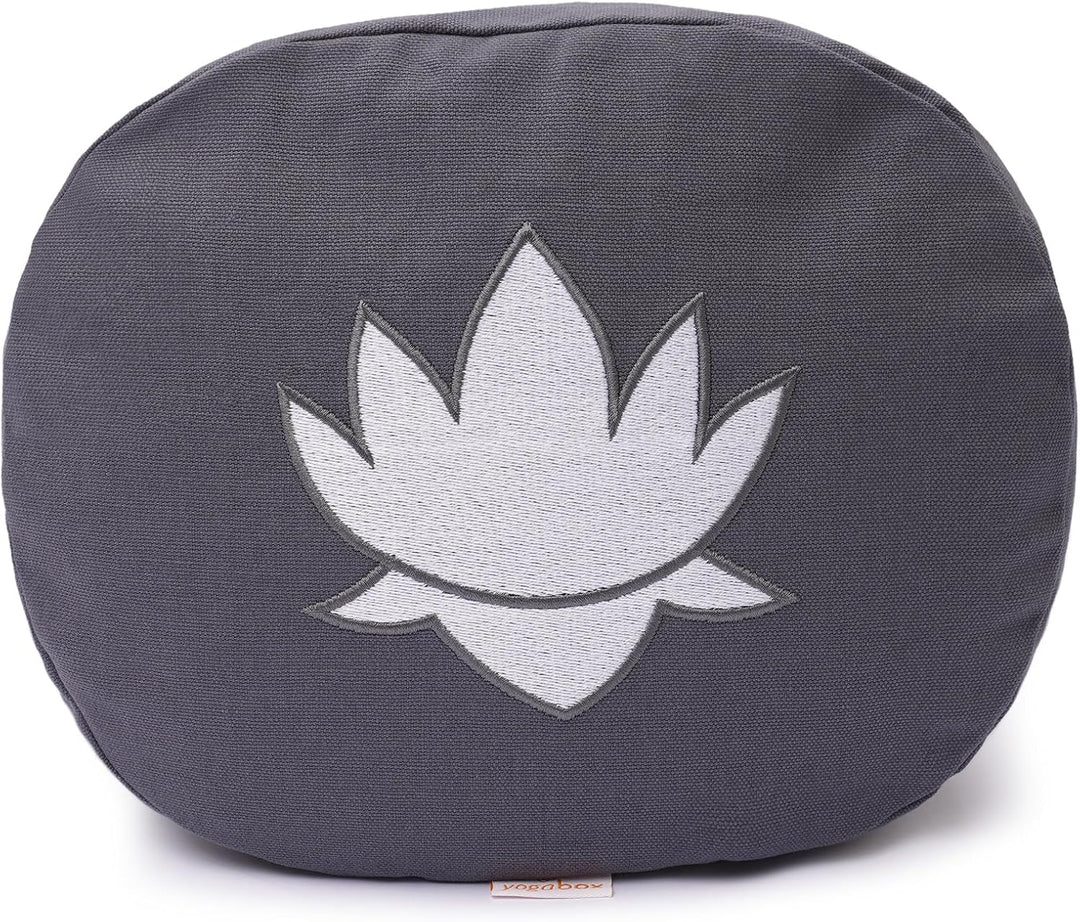 Yogabox Meditationskissen/Yogakissen Lotus oval grau, grau