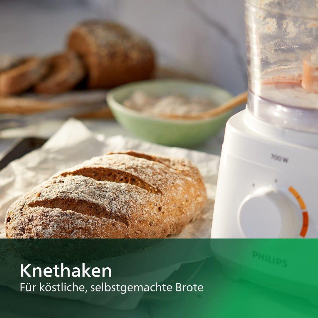 Philips HR7310/00 Küchenmaschine Daily Collection (700 W, 16 Funktionen, 2L Füllkapazität, 2-in-1 Sc