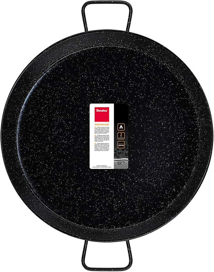 Metaltex 7398230000 Paella-Pfanne, emaillierter Stahl, Schwarz Emailliert 13 Raciones, Emailliert 13