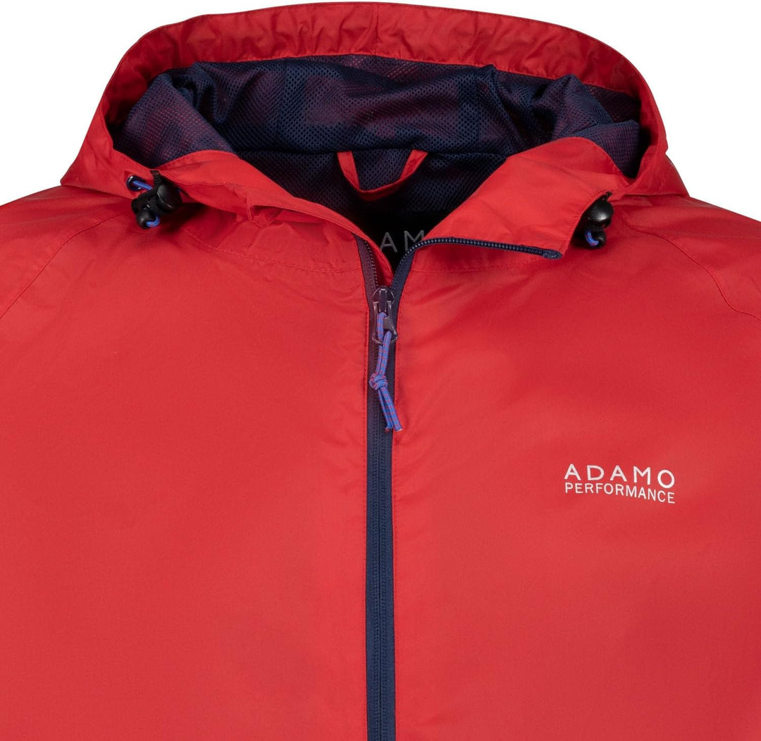 ADAMO Regenjacke Herren wasserdicht atmungsaktiv, Schwarz, Outdoor Jacke in Übergrösse mit Kapuze au
