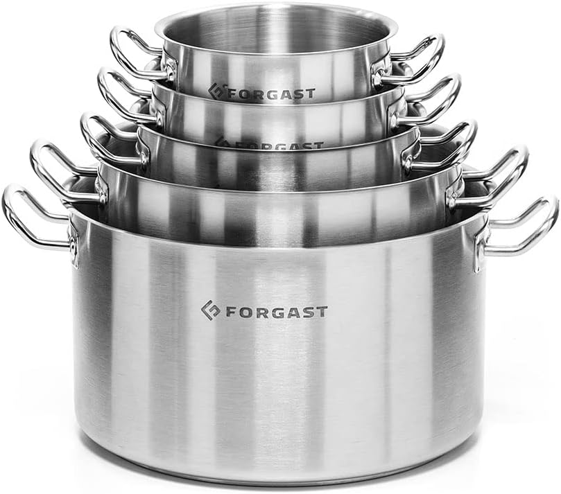 Forgast Edelstahl Kochtopf | 2L Liter | ⌀16cm | Topf | Induktion, Gasherd, Elektro | Spülmaschinenge