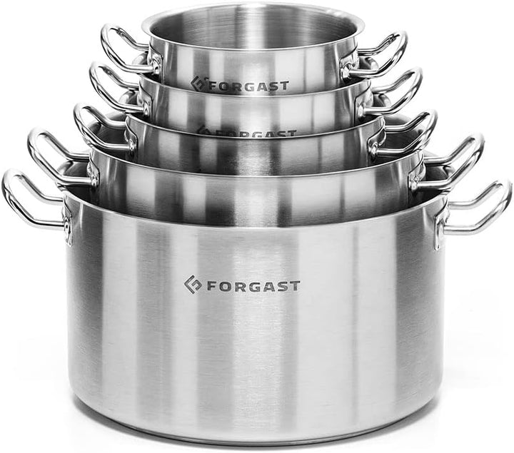 Forgast Edelstahl Kochtopf | 2L Liter | ⌀16cm | Topf | Induktion, Gasherd, Elektro | Spülmaschinenge