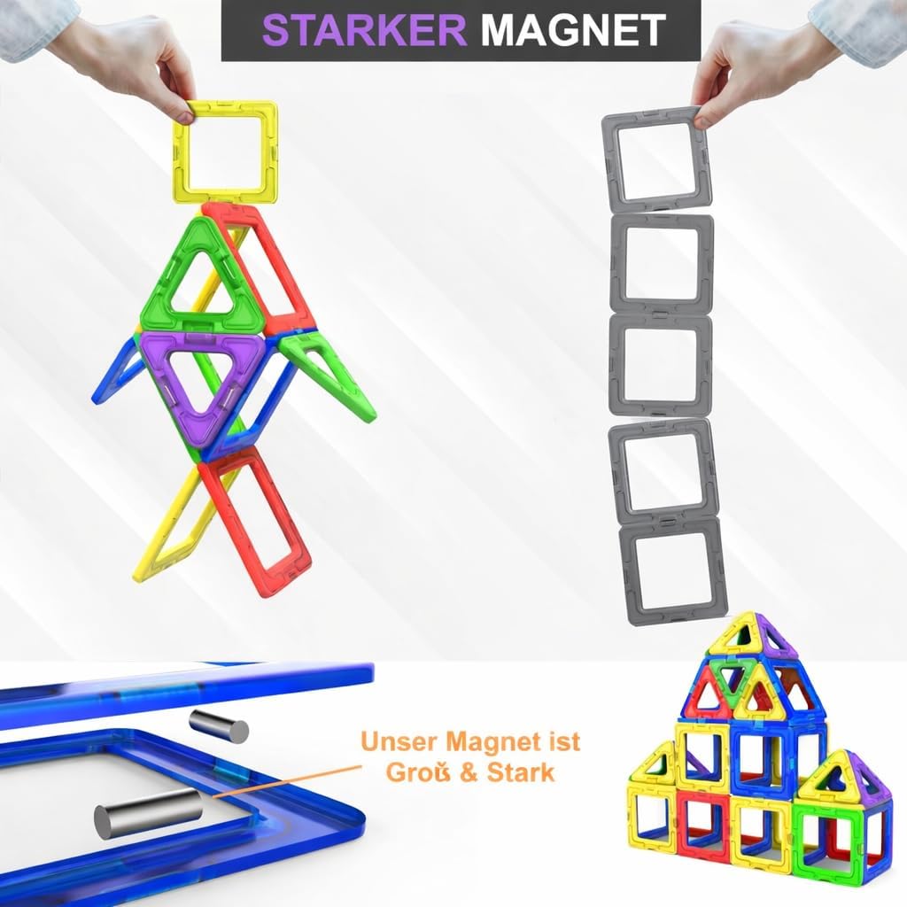 Desire Deluxe Magnetische Bausteine Magnet Montessori Spielzeug für Kinder 40PC Set Teilen ab 3 4 5