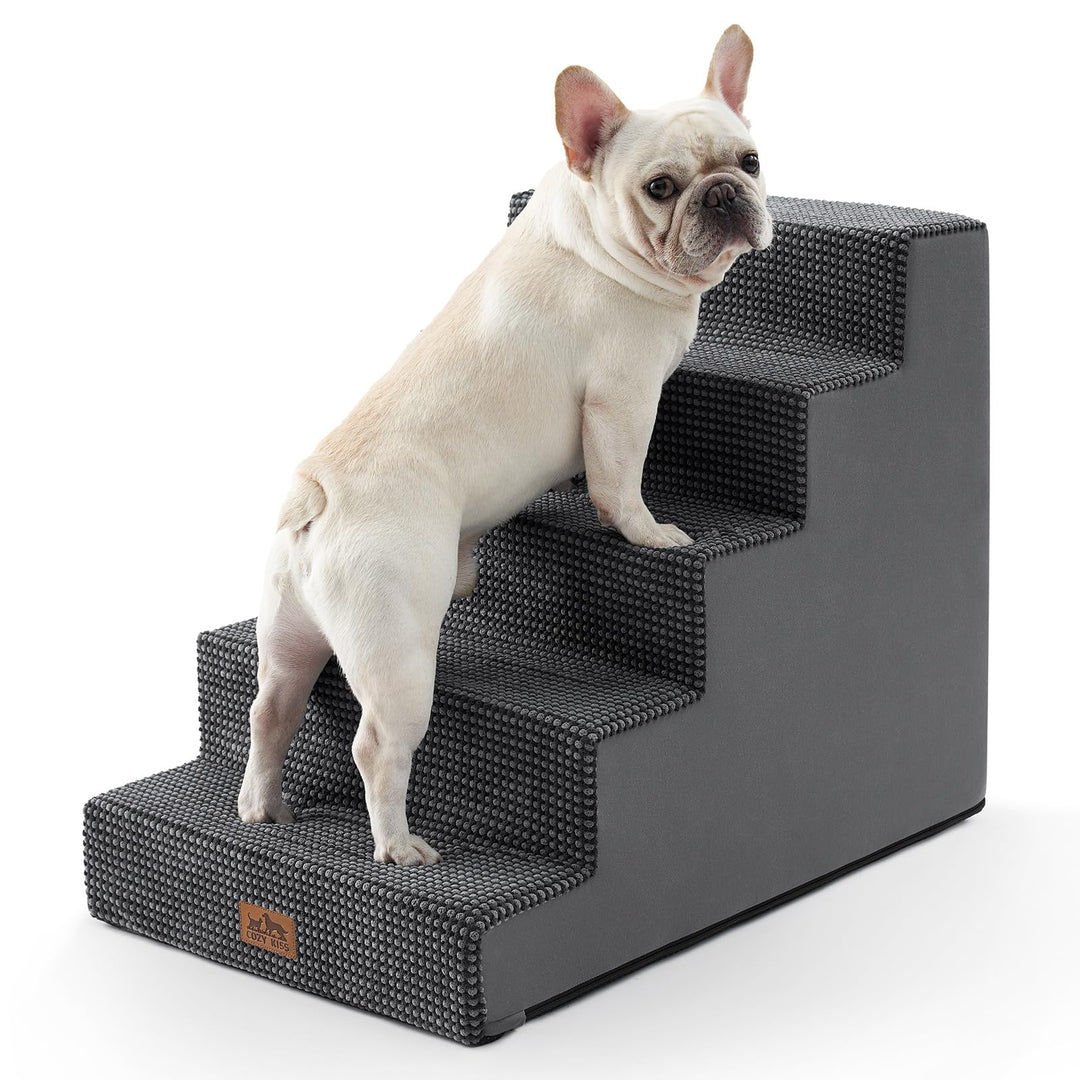 Hundetreppe für Kleine Hunde, 5 Stufen Breiter Haustiertreppe für Bett Couch Auto, 60cm Hoch Hochdic