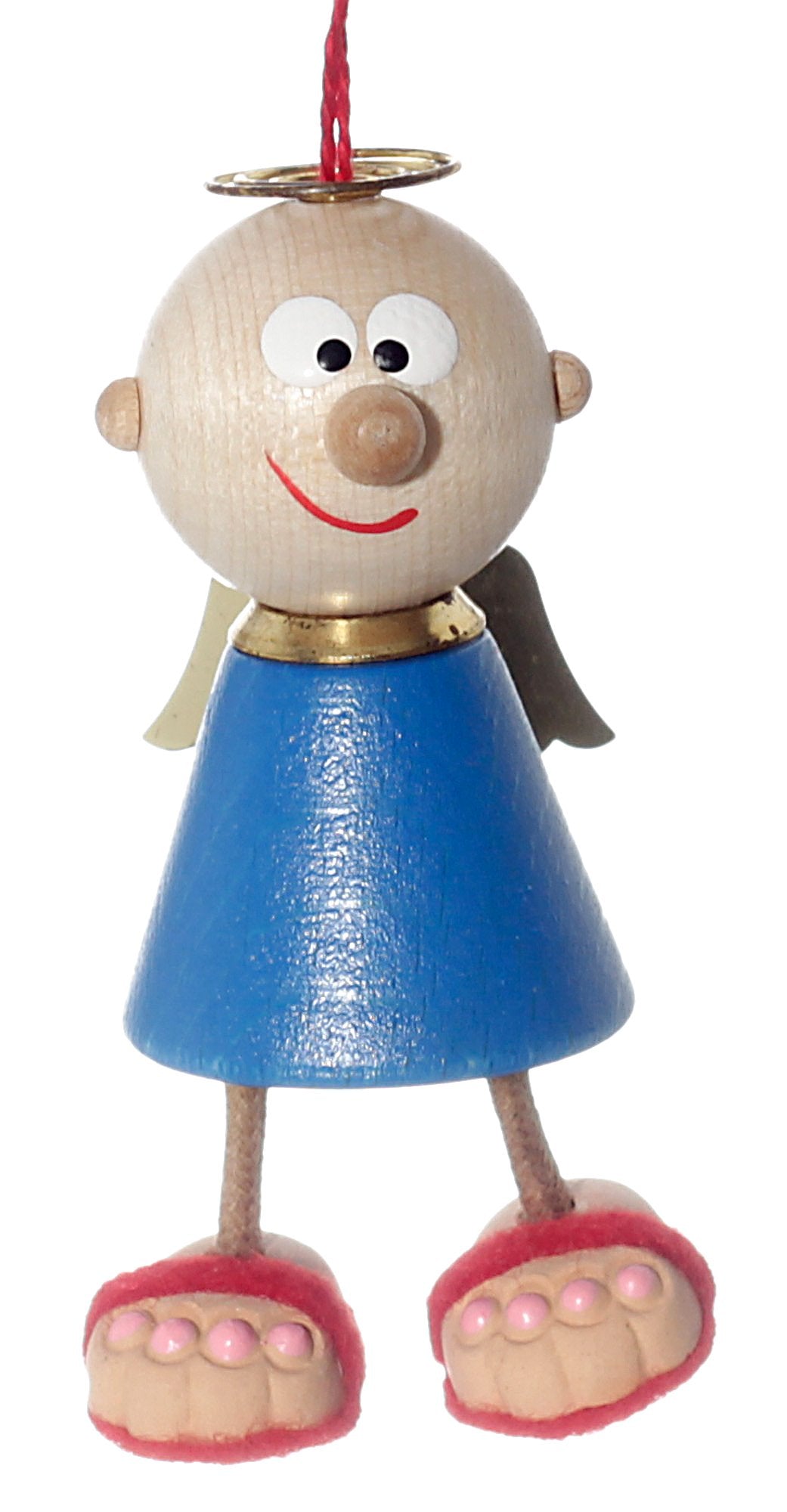 Charly Hängender Schutzengel, Auto Schutzengel (blau), Holz, Hängeschmuck, Geburtstag Rot,blau,weiss