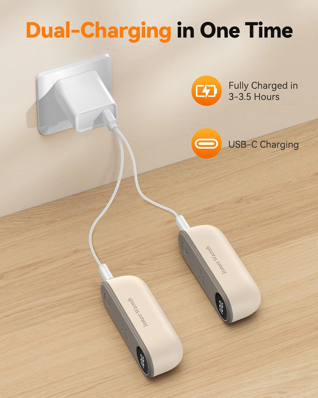 Handwärmer Elektrisch 2-in-1 Magnetisch,8000 mAh Langlebiger Akku, 3 Stufen Bis zu 60 °C, Wärme Sofo
