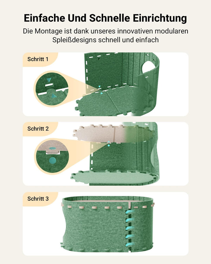 DownyPaws Katzenhöhle Filz, Katzenhaus aus Filz, Katzenbett, Katzenhöhle für Katzen, 58 x 33 x 30cm,