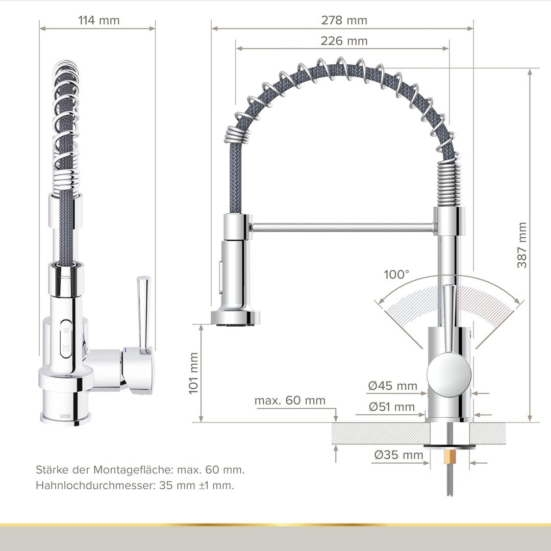 Lenz NOVA Küchenarmatur chrom 46070902, Chrom