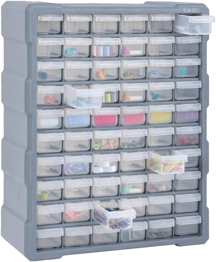 Multi-Schubladen-Organizer mit 60 Schubladen 38x16x47,5 cm Grau 60 Schubladen, Grau 60 Schubladen