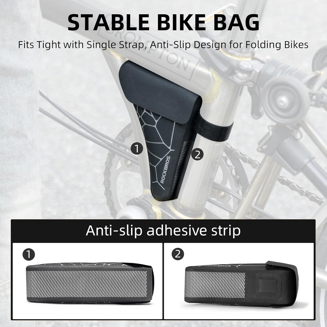 ROCKBROS Triangle Fahrrad Werkzeugtasche für Brompton Fahrrad Dreiecktasche wasserdichte Rahmentasch