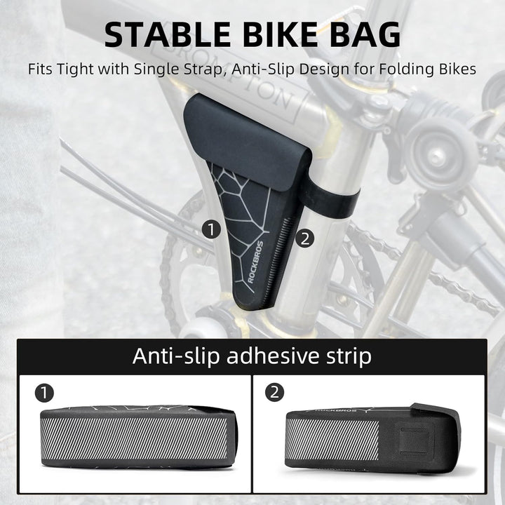 ROCKBROS Triangle Fahrrad Werkzeugtasche für Brompton Fahrrad Dreiecktasche wasserdichte Rahmentasch