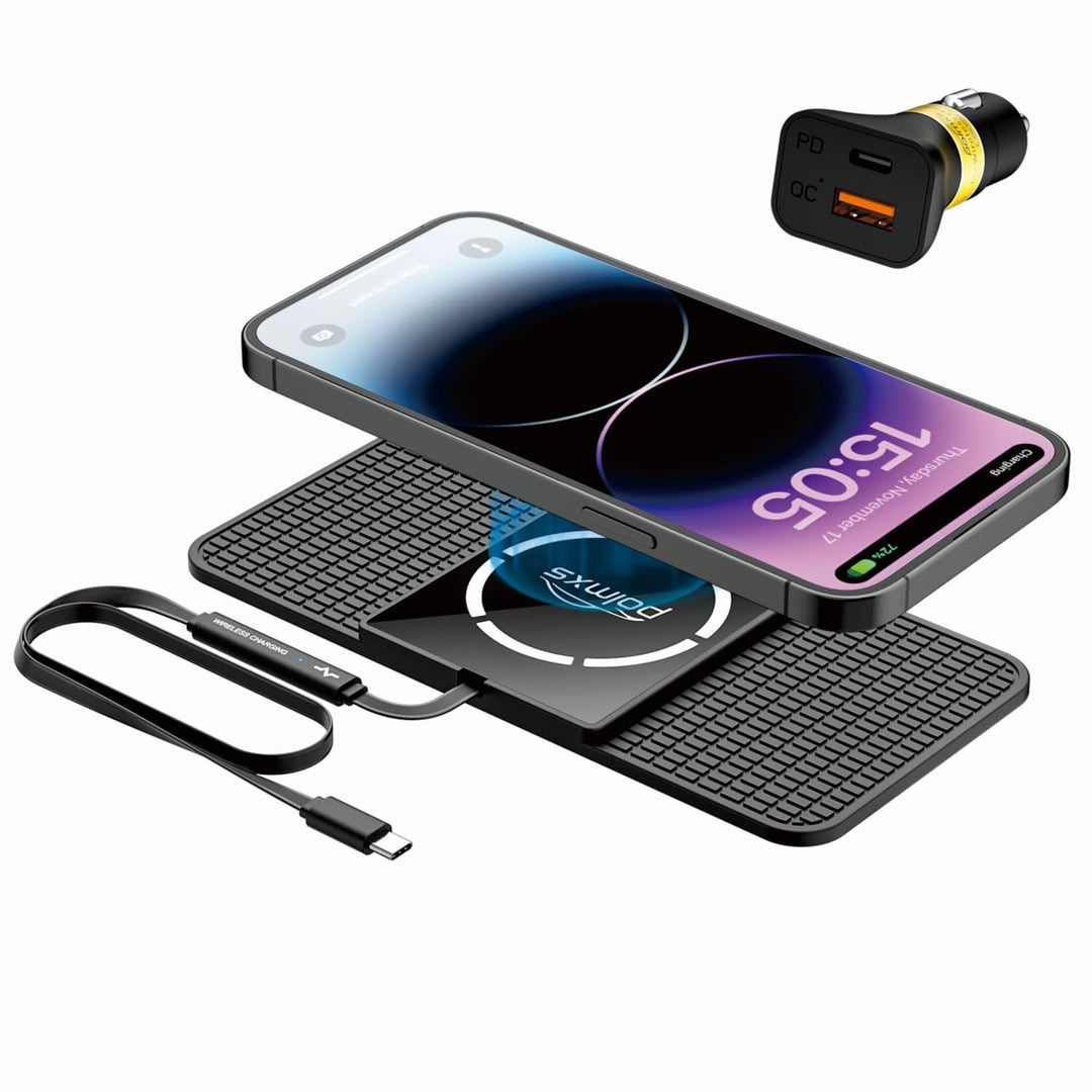 Polmxs für MagSafe Auto Ladegerät Pad,15W Schnellladung Magnetische Wireless Charger Auto Magnetisch