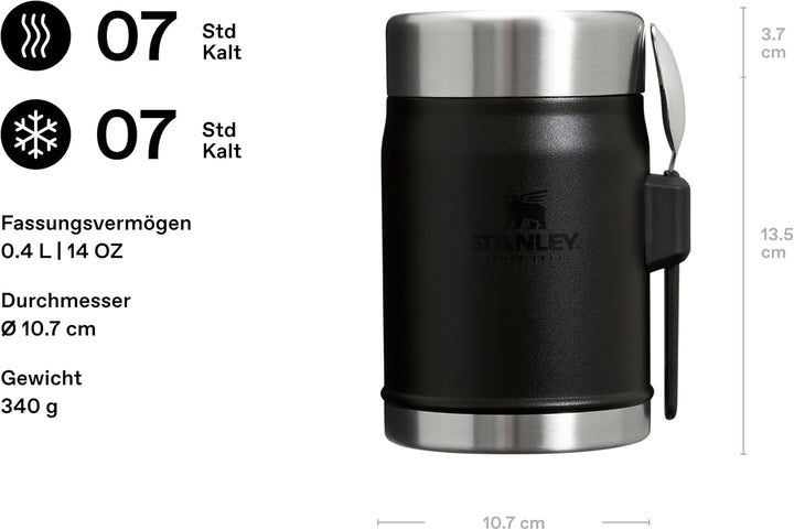 STANLEY Classic Legendary Thermobehälter Für Essen Mit Göffel 400 ml - Hält 7 Stunden Heiss Oder Kal