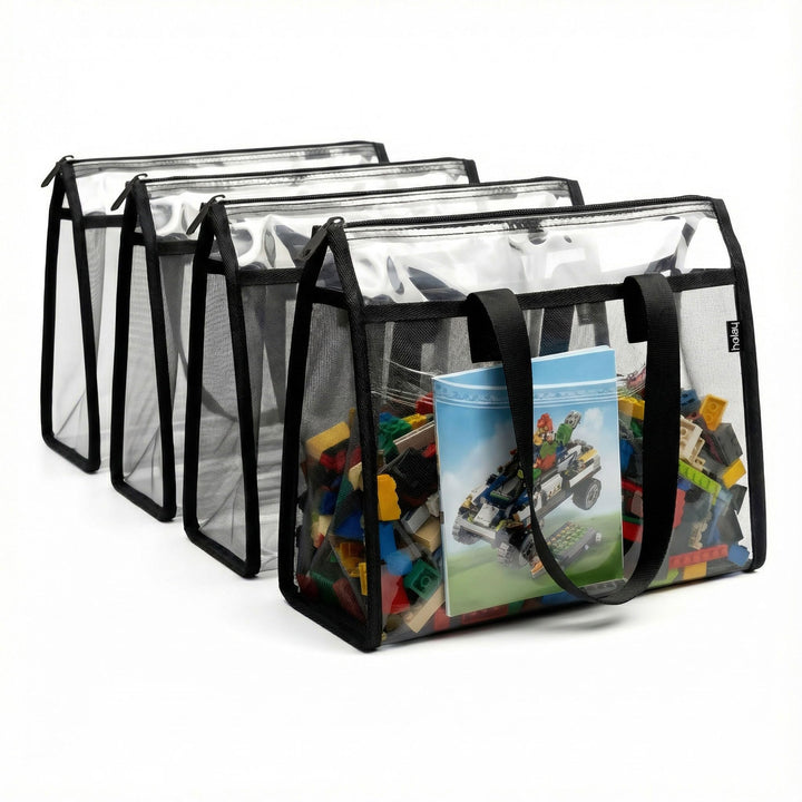 holay 4er-Packung PVC mit Reissverschluss Blocks Set, Spielzeug, Ton, Brettspiel Aufbewahrung Organi