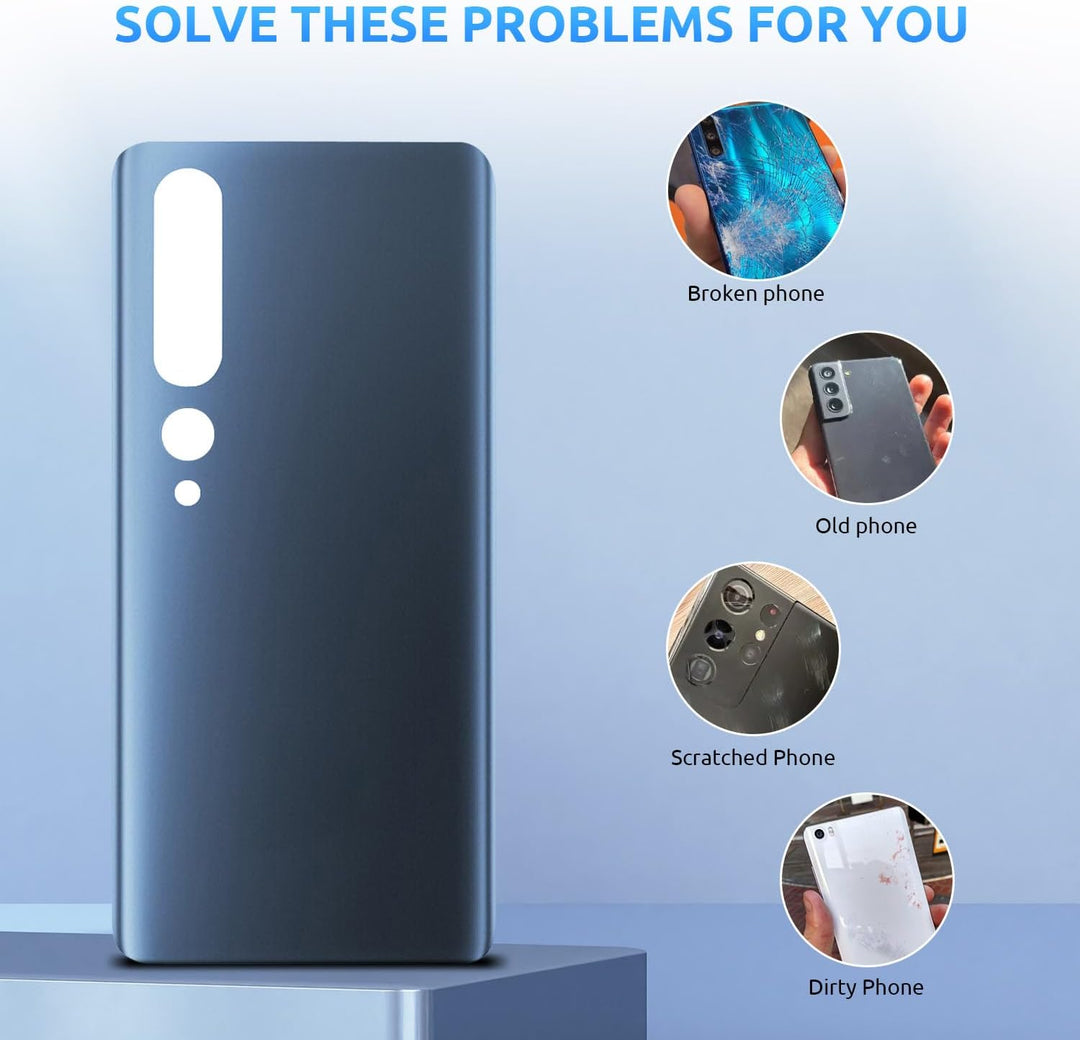 Eonpam Akkudeckel für Xiaomi Mi 10 Pro Rückseite Glas Original Backcover Back Glas Ersatz mit Repara