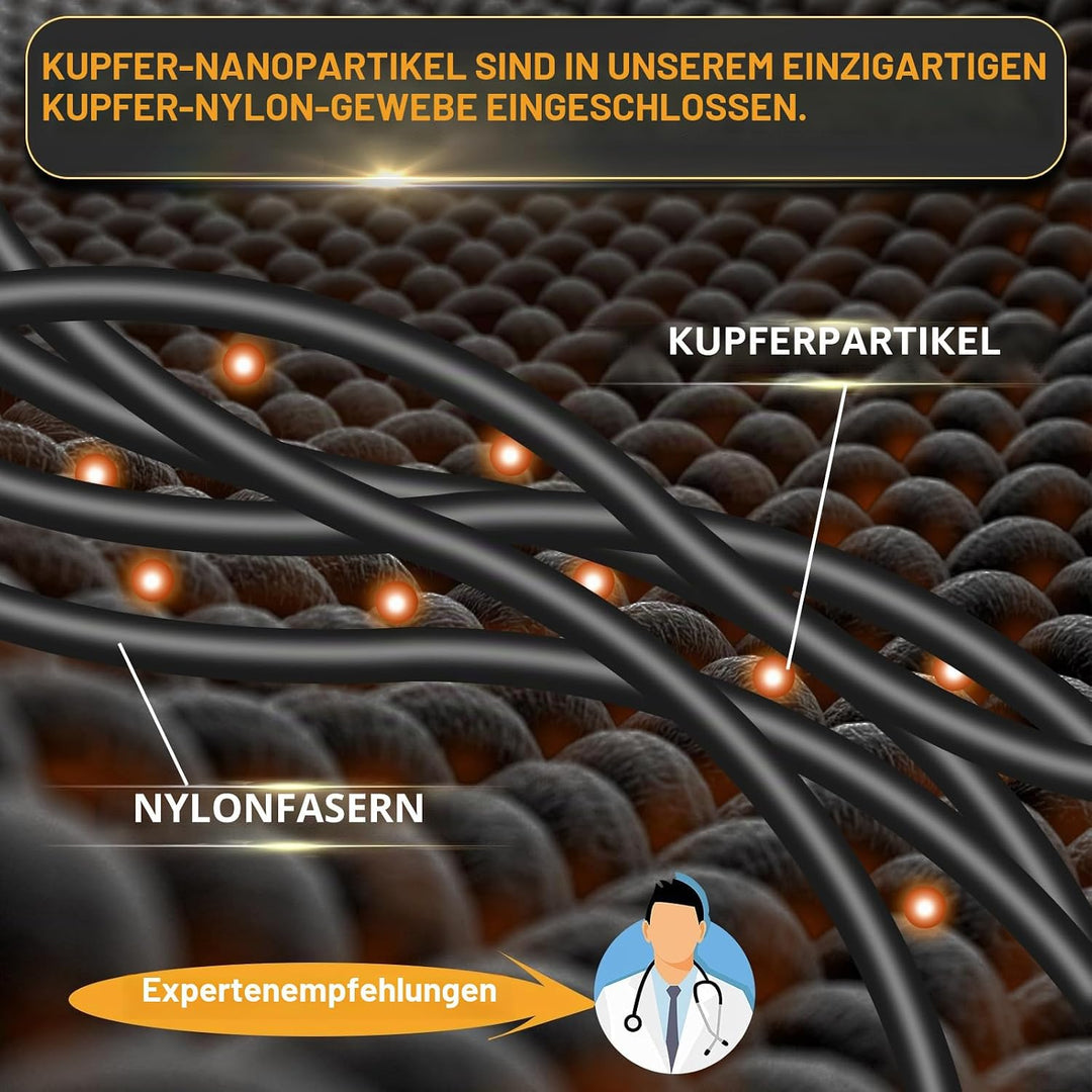Kupfer Kompressionshandschuhe Fingerlos Rutschfest Damen Herren,L L 2 Paar, L 2 Paar