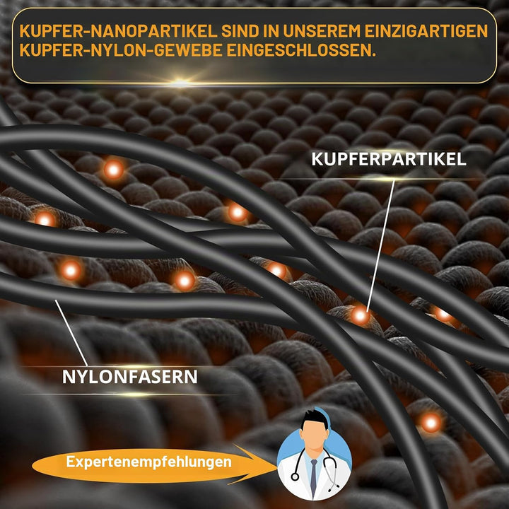 Kupfer Kompressionshandschuhe Fingerlos Rutschfest Damen Herren,L L 2 Paar, L 2 Paar