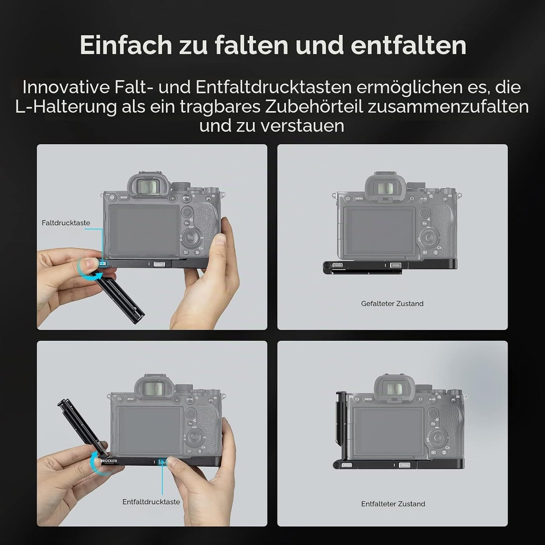 SMALLRIG Faltbare L-Halterung für Sony A7R V / A7 IV / A7S III, L-Bracket Faltbare Seitenplatte für