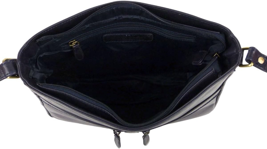 Rowallan of Scotland Damen-Umhängetasche aus Leder Marine, Marine