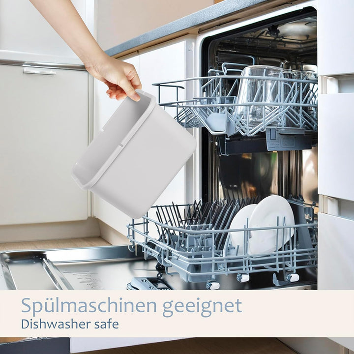 ONVAYA® Komposteimer für die Küche ǀ Hellgrau ǀ geruchsdicht ǀ spülmaschinengeeignet ǀ für Arbeitspl