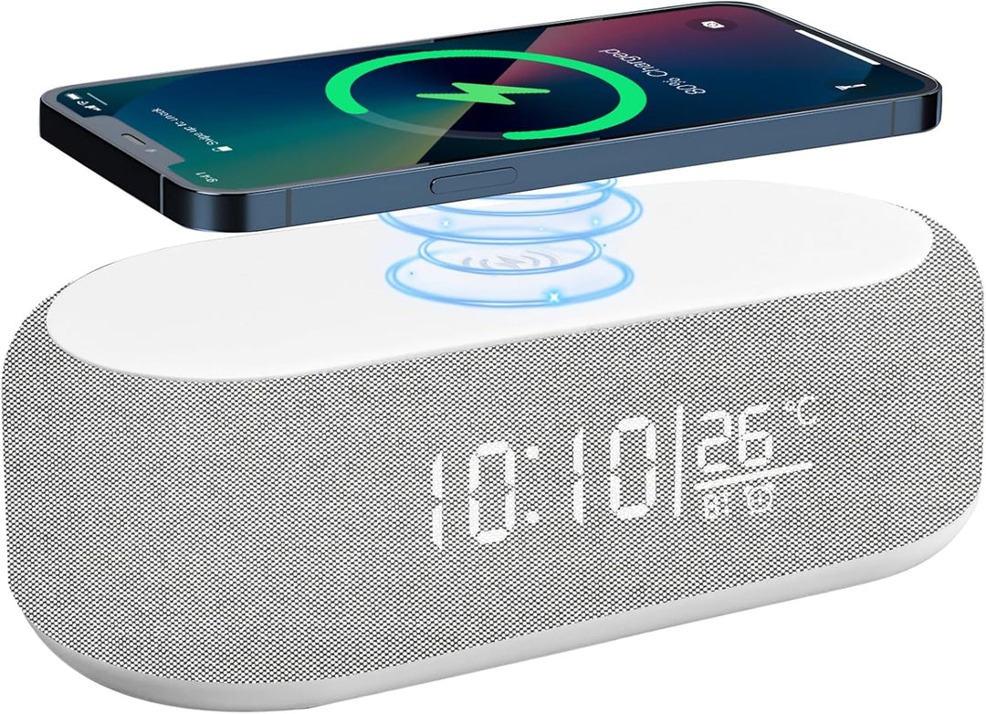 Yeelan Digitalwecker, Wecker Digital mit Licht, 15W Kabellose Aufladung für iPhone/Samsung, Alarm Cl