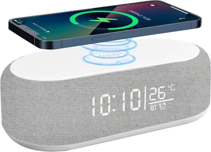 Yeelan Digitalwecker, Wecker Digital mit Licht, 15W Kabellose Aufladung für iPhone/Samsung, Alarm Cl