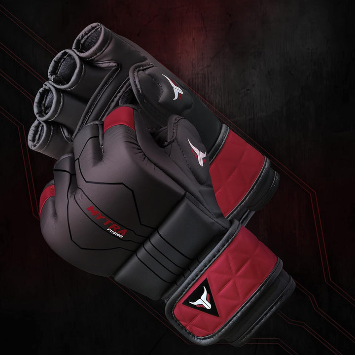 MMA Handschuhe für Herren und Damen — Atmungsaktive Open-Palm Sparring Handschuhe, Grappling Handsch