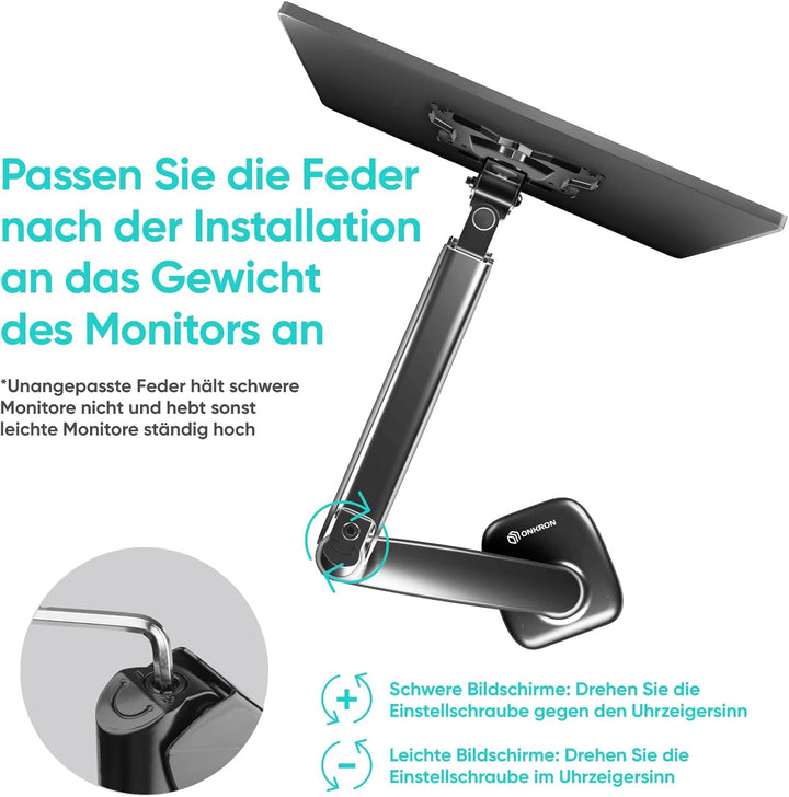 ONKRON Gaming Monitor Halterung Tisch für Monitor und TV 13" - 32" bis zu 8 kg - PC Monitor Arm 1 Mo