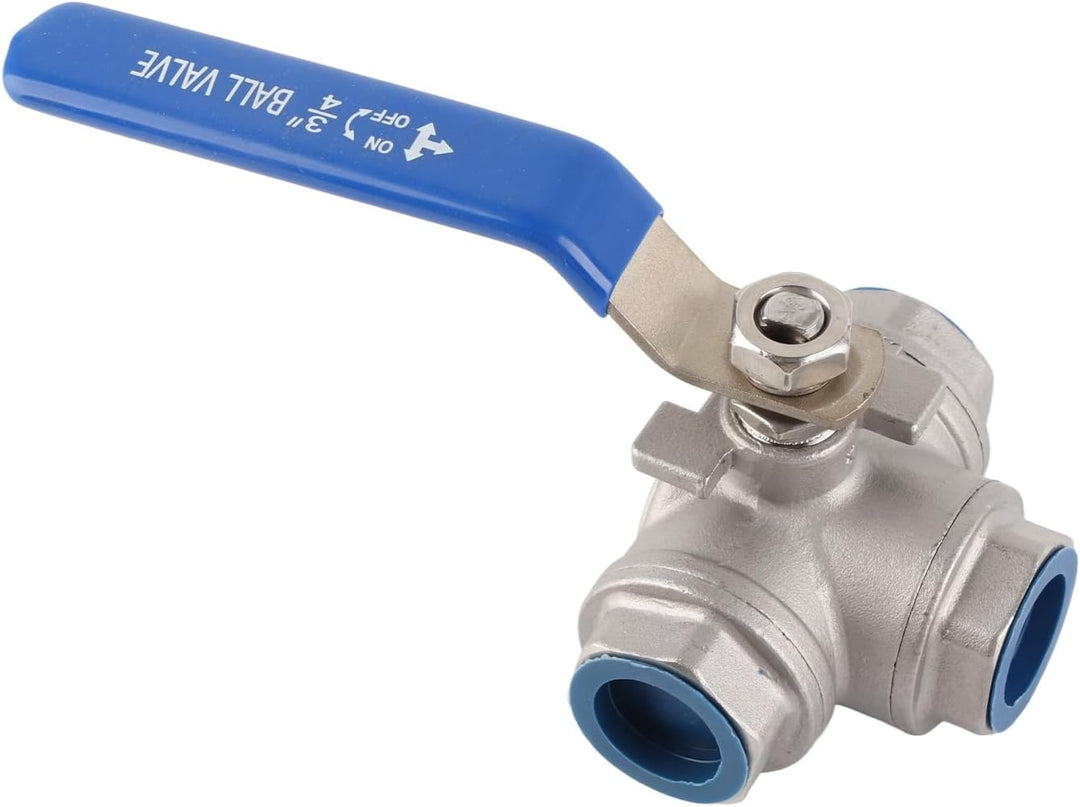 Edelstahl Kugelhahn SUS304 Drei-Wege-T-Typ Innengewinde Rohr Kugelhahn 3/4"DN20 DN20 3/4", DN20 3/4"