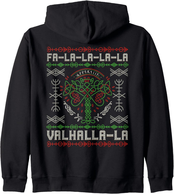 Nordischer Wikinger Yule – Yggdrasil Weihnachtsbaum (auf der Rückseite) Kapuzenjacke