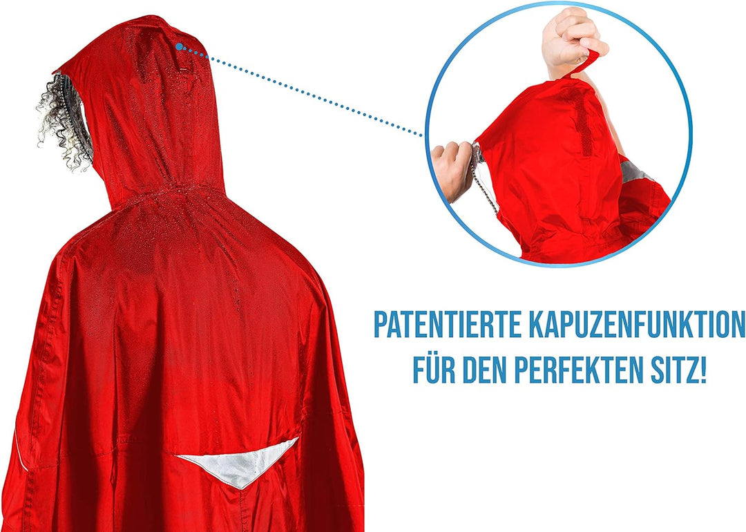 HOCK - DAS ORIGINAL und echter TESTSIEGER* - Fahrrad Regenponcho mit Kapuze inkl. Sichtfenster - Fah