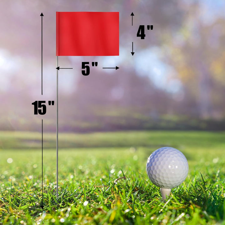 Anley Stake Flags – 10 x 13 cm Vinyl-Markierungsfahnen mit 38,1 cm Stahlstange – Landschaftsbau, unt
