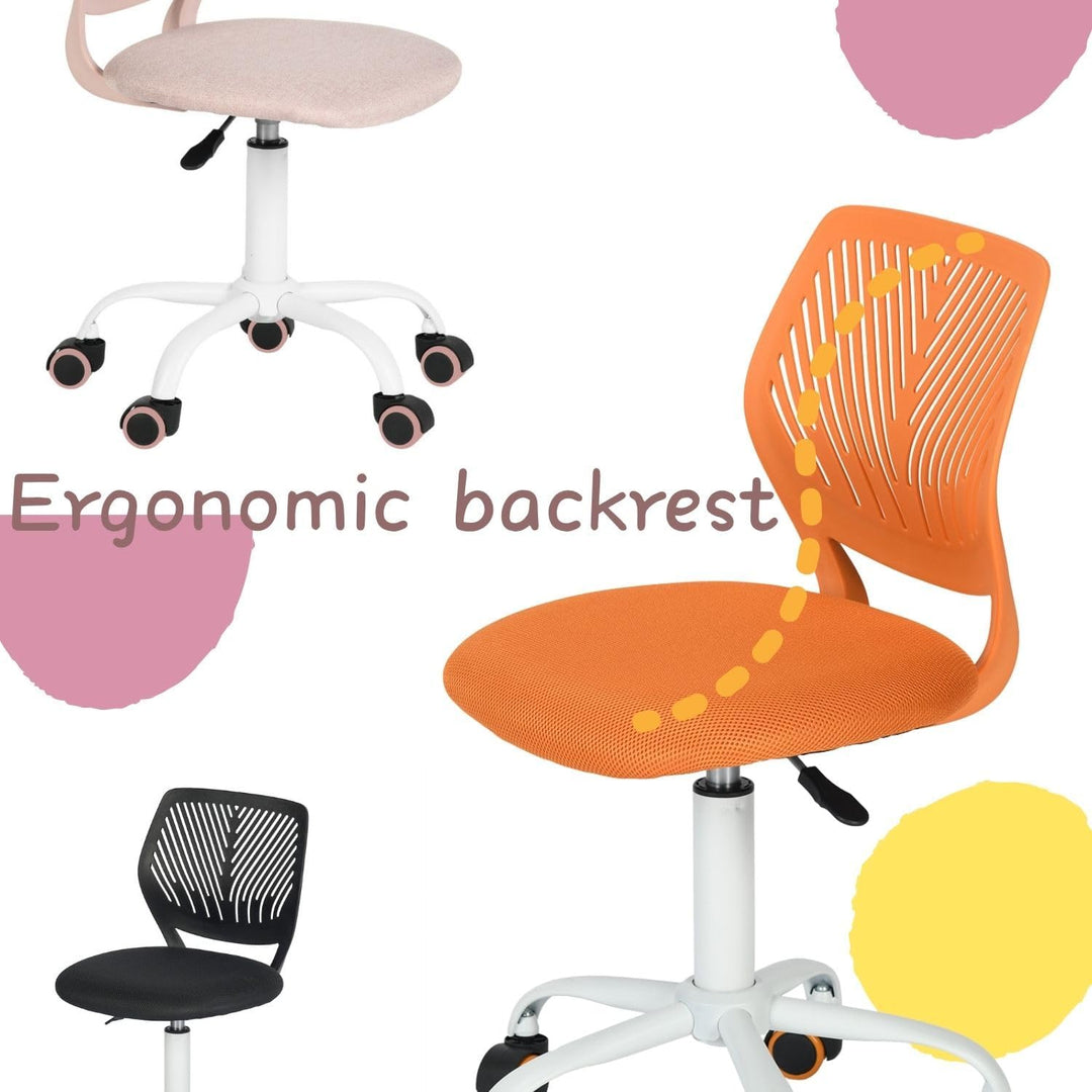 FurnitureR Gaming Stuhl für Kinder, ergonomischer Schreibtischstuhl ohne Armlehnen, moderner Bürostu