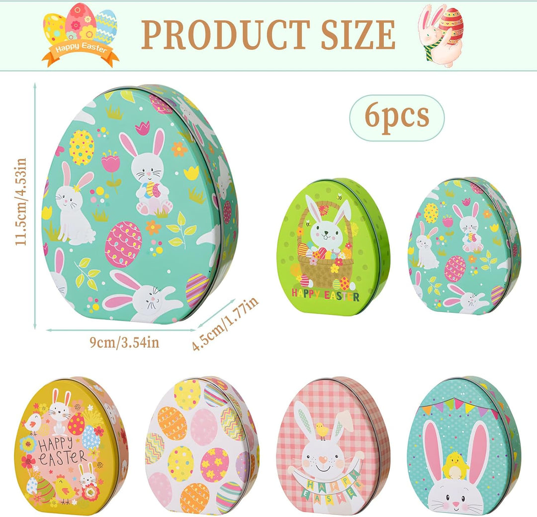 Osterhasen-Keksdosen*6pcs, Ostern Keksdose Gebäckdose mit Deckel, Hase Ostereier Geschenkdose, Oster