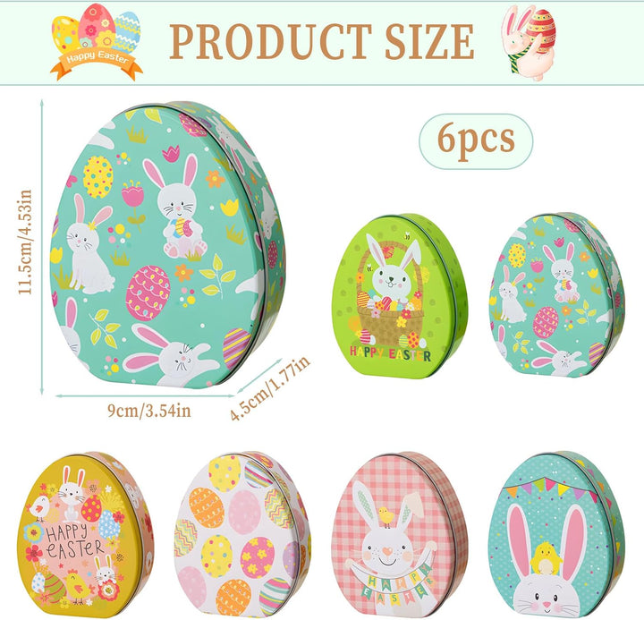 Osterhasen-Keksdosen*6pcs, Ostern Keksdose Gebäckdose mit Deckel, Hase Ostereier Geschenkdose, Oster