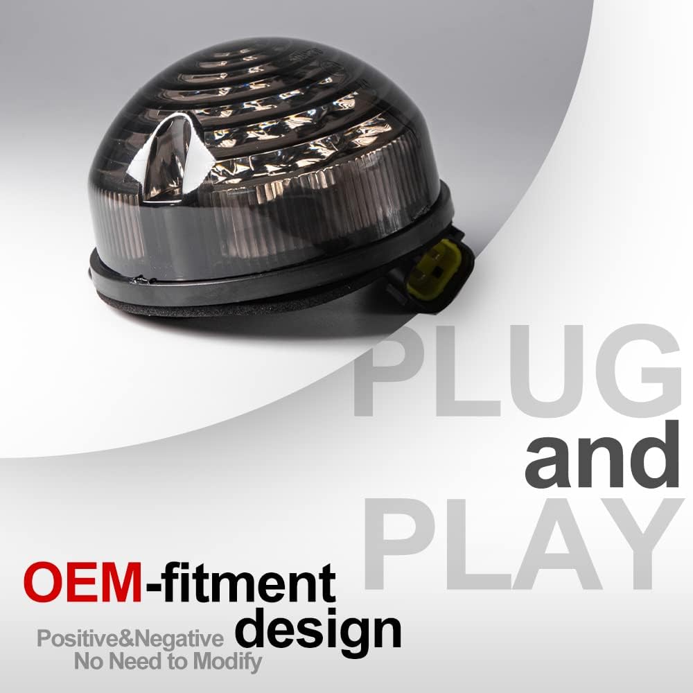 NSLUMO 8 Stueck 73mm Geräucherte Linse Defender LED Licht Units Bernstein Anzeigeseitenlicht Hintere