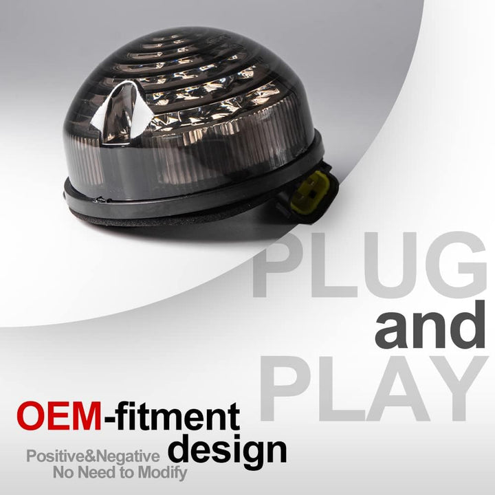 NSLUMO 8 Stueck 73mm Geräucherte Linse Defender LED Licht Units Bernstein Anzeigeseitenlicht Hintere
