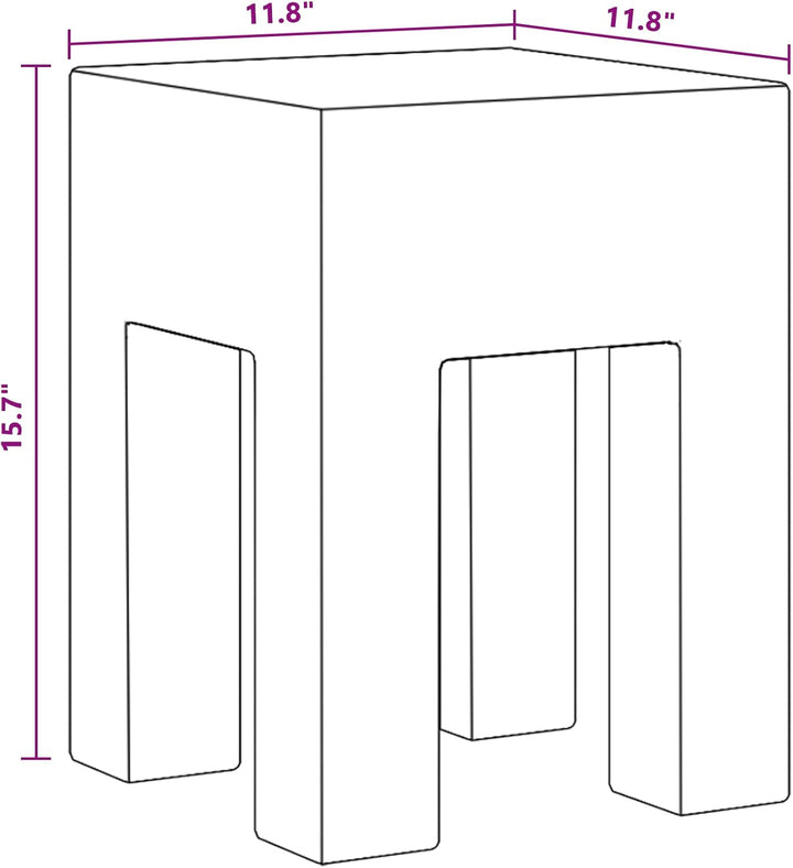 vidaXL Teak Massivholz Sitzhocker Fusshocker Hocker Beistelltisch Harz 30x30x40cm